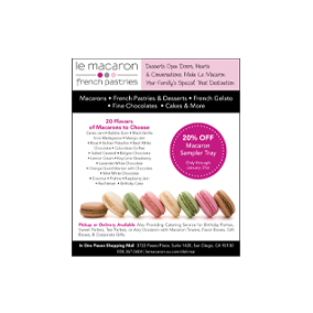 TLe Macaron French Pastries print ad - Charmaine Lyons Design