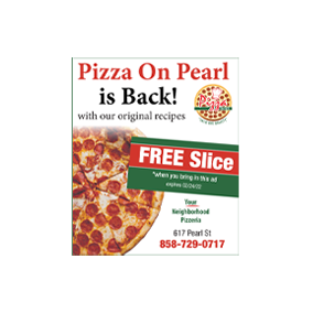 Pizza On Pearl print ad - Charmaine Lyons Design